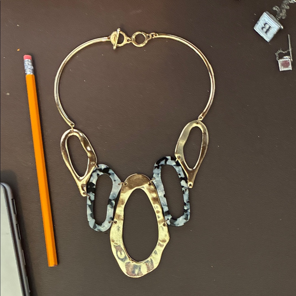 Gold and Black Statement Necklace